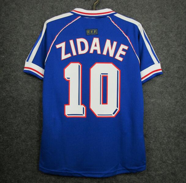 Cheap 1998 France Home Retro Soccer Jersey Shirt ZIDANE #10 | France ...