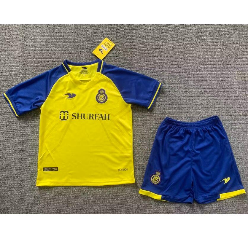 Cheap Kids/Youth Al-Nassr FC 2022-23 Home Soccer Kits Shirt With Shorts ...